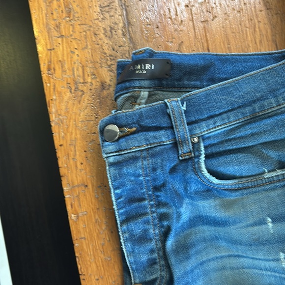 AMIRI Blue Skinny Distressed Jeans - Picture 8 of 9